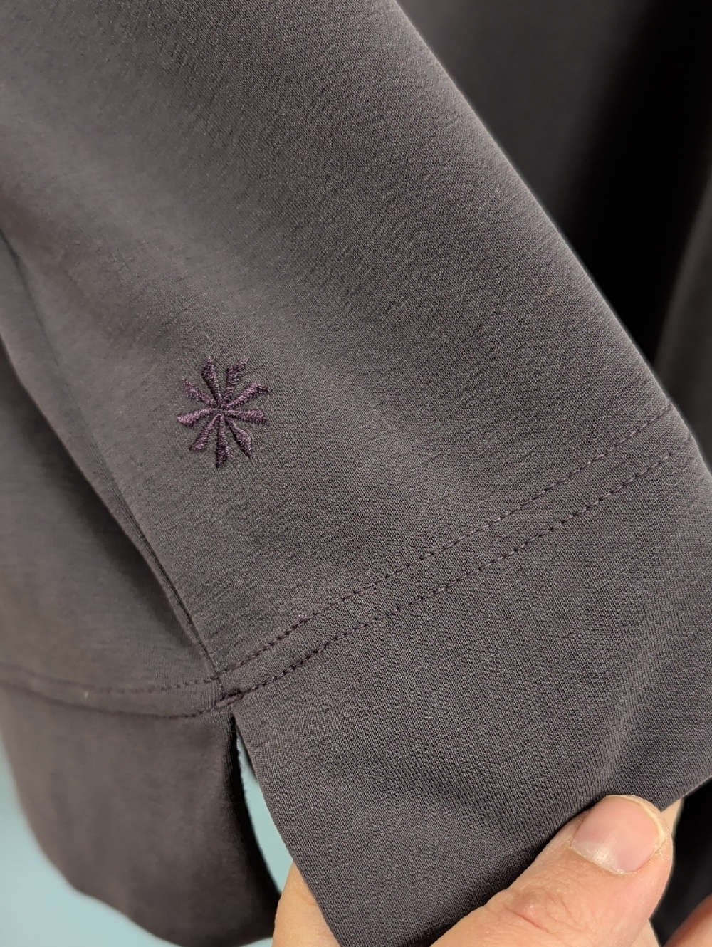 Athleta Seasoft Quarter Zip Purple 1/4 Crop Boxy Pullover - Picture 6 of 8